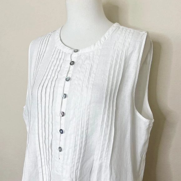 Quince 100% Organic Cotton Gauze Sleeveless Swing Dress Ivory Size Large - Picture 9 of 15